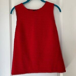 Banana Republic XS Red Sleeveless Top Tulip Back Scalloped Tank